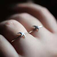 Les Protectrices 🐦⬛
Depuis l’Antiquité, l’hirondelle n’est pas qu’un simple oiseau.. 🪽
Chez les Grecs, elle était liée à Aphrodite, déesse de l’amour, symbole de la renaissance et des forces vitales 💙
Son retour marquait la fin du froid, mais surtout le retour du désir de vivre, de mouvement, de lumière ☀️
Elle est considérée comme sacrée dans les campagnes d’Europe 🐦⬛
Détruire son nid porterait malheur. On dit d'ailleurs que l’hirondelle choisit avec soin l’endroit où elle se niche.. Jamais là où règne le chaos. Sa présence était donc un signe puissant de protection, de bonheur et d’harmonie 🪺
Chez les marins, elle était tatouée sur la peau. Elle symbolisait l’espoir du retour au port, car voir une hirondelle signifiait que la terre était proche. On disait même que si la mort s'invitait, le tatouage d'une hirondelle permettait de conduire l’âme du défunt à bon port 🙏🏻 Elle devient ainsi gardienne des voyageurs, un lien précieux entre la force des voyages et la douceur des foyers, puisque quoiqu'il arrive, elle revient toujours à la maison 🐦⬛
L'hirondelle incarne la fidélité, l’attachement profond. Elle migre, puis revient. Elle porte en elle la mémoire des chemins parcourus sans jamais oublier son foyer ✨
Elle est un symbole profond de protection, d'espoir, de liberté et de renouveau 🙌🏻
Elle vous accompagnera pour vivre toutes vos renouveaux, vos voyages même ceux intérieur, avec protection mais en n'oubliant jamais d'où vous venez 💙
Ce soir, ce sont trois petites bagues porte-bonheur hirondelles que je vous présente.
Toutes en argent massif 925, taille ajustable et entièrement réalisées à la main à l'atelier 🐦⬛
Disponibles lundi 23 mars à 20 h pour la sortie de la nouvelle collection Les Couleurs du Ciel ~ 🌅☁️✨
#cybijoux #jewelry #skylover #skyjewelry #birdsofinstagram