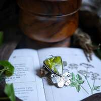 Alchimille - La cueilleuse de rosée 🌿 

À l’ombre de chemins oubliés,
pousse une plante aux feuilles de velours, qui cueille la rosée comme d’autres cueillent des sortilèges 💧 

On l’appelle l'Alchémille, petite alchimiste des matins silencieux 🌿
Ses larges feuilles, comme des paumes ouvertes au ciel, recueillent l’eau céleste, goutte après goutte de rosée, en perles parfaites dont elles seules connaissent le secret. 
La pure essence du monde 💚 

Les anciens racontent que cette eau a le pouvoir de guérir l’âme et purifier le corps. Les alchimistes la vénéraient.
Ils voyaient en elle une complice précieuse, entrant dans la composition complexe de leur célèbre élixir permettant de transformer le plomb en or ✨️ 

En magie, elle est profondément liée à l’énergie féminine, à la guérison, à la protection et à la transformation intérieure 💚 Dans les rites oubliés, on la brule pour invoquer la protection, la porte en sachet pour renforcer le courage, la glisse dans les infusions pour éveiller la sagesse et soulager les maux.. 🌿 

Pour débuter ce voyage, ce soir je vous l'offre talisman 💚 Un collier unique, en argent massif 925 et entièrement réalisé main par mes soins à l'atelier 🔥 

Il protège une incroyable pierre de Lézardite au vert lumineux 🌿 Et sur sa délicate feuille d'alchimille quelques pierres de péristérite comme des gouttes de rosées aux reflets magiques💧 

Pièce unique, disponible le lundi 19 mai à 20h pour la nouvelle collection ~ Sorcières Vertes ~ 🌿🧙‍♀️🍵 

#cybijoux #metalsmith #bijouterie #magic #witch #witchlife #jewelry #jewellerydesign #ladysmith  #faitmain #handemade #greenwitch #green #mysticjewelry #slowcraft  #witchvibes #naturalwitch #plants #silverjewelry #botanicalmagic #forest #Witchjewelry #Naturemagic #Forestwitch #Magicaljewelry #Herbalwitch #Esoteric #Artisanbijoutier #Handemade #instawitch